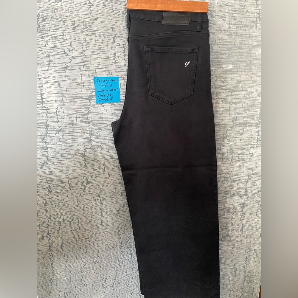 Carly Jean Los Angeles Women’s Black Jeans, Wide Leg, Cropped, Size 11